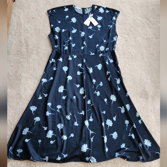 Vince Dresses & Skirts - Nwt VINCE Sea Carnation Raw Edge Blue Coastal Midi Dress $495 Size 20